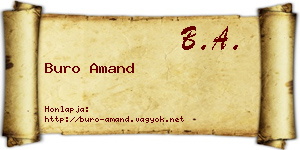 Buro Amand névjegykártya